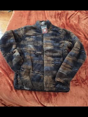 Men's Navy & Brown Lightweight Sherpa Jacket